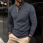 Sophisticated long sleeve polo shirt - refined men's casual top