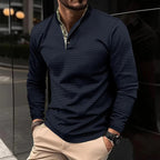 Sophisticated long sleeve polo shirt - refined men's casual top