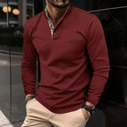 Sophisticated long sleeve polo shirt - refined men's casual top
