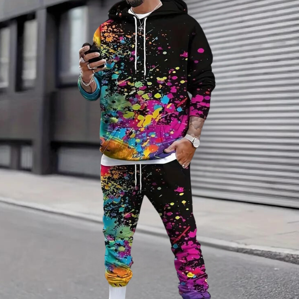 Men's 2-piece trendy hoodie and jogger set - fashionable casual wear for everyday use